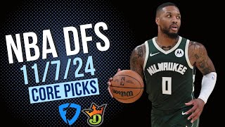 NBA DFS Core Picks 11724  FanDuel and DraftKings [upl. by Llenyar]