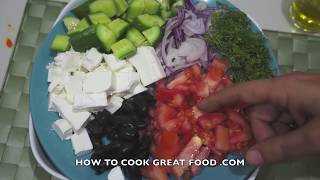 Greek Pasta Salad Recipe  Feta Cheese Olives [upl. by Ojybbob]