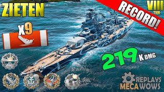 AWESOME Zieten 9 Kills amp 219K Damage  World of Warships [upl. by Sidonie]