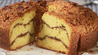 Cinnamon Streusel Coffee Cake Recipe Demonstration  Joyofbakingcom [upl. by Oinotnaesoj]