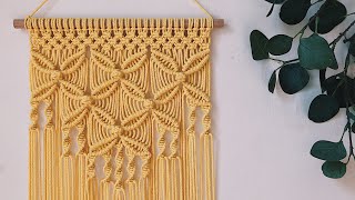 DIY macrame wall hanging tutorial FLOWERS  BUTTERFLIES [upl. by Alimak]