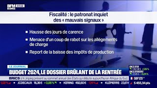 Budget 2024 le dossier brûlant de la rentrée [upl. by Repsaj978]