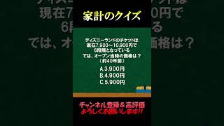 家計の相談室クイズ59「ディズニー料金」物価上昇 インフレ ディズニー 東京TDL ミッキー fp 家計の見直し クイズ [upl. by Wolsniw]