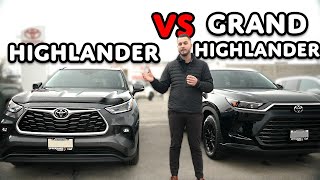 Toyota Highlander vs Grand Highlander Whats a Better Bargain Full Review [upl. by Akinod]