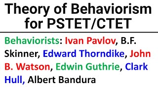 Theory of Behaviorism for PSTETCTET [upl. by Cindy]