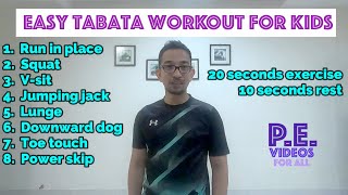 EASY TABATA WORKOUT FOR KIDS [upl. by Froma]