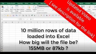 10 Million Rows of Data Loaded into Excel  see updated version of this  link in description [upl. by Yrnehnhoj]