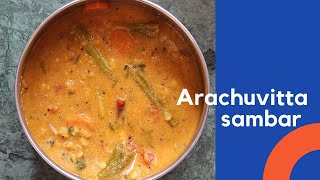 Arachuvitta sambar recipe  arachuvitta sambar in tamil [upl. by Ulyram]