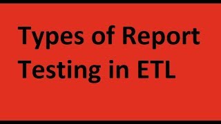 What are different types of Report Testing [upl. by Ellen]