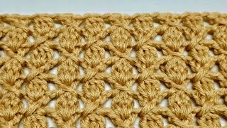 EASY Crochet Stitch For Blankets Scarfs  Clustered And Crossed Stitch [upl. by Cassy]