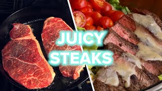 9 Juicy Gourmet Steak Recipes You Can Make At Home • Tasty [upl. by Atnohsal849]