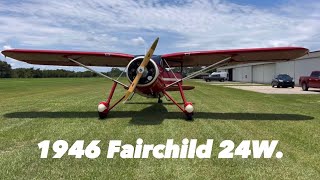 1946 Fairchild 24W airplanes antique flying plane [upl. by Gaelan913]