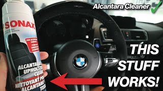 CLEANING THE ALCANTARA MPERFORMANCE STEERING WHEEL  Sonax alcantara upholstery cleaner [upl. by Capone666]