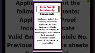 Azim Premji Scholarship important documents [upl. by Grekin]