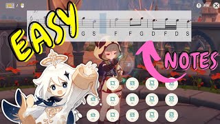 【EASY】Genshin Impact Main Theme  Dream Aria  Genshin Impact Lyre with NOTES  Tutorial [upl. by Lorrimer]