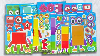 🌈 Decorate Sticker Book With Number Blocks 1  100 Sticker ASMR [upl. by Algar674]