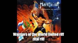 Manowar  Warriors of the world united  intro  riff loop [upl. by Akcirederf959]