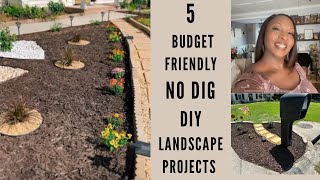 5 NO DIG Budget Friendly DIY Landscaping ProjectsSpring 🌷Outdoor Makeovers [upl. by Jeno]