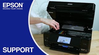 Epson Expression Premium XP7100  Replacing the Ink Cartridges [upl. by Osei839]