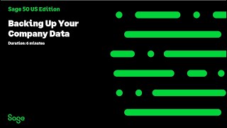 Sage 50 US  Backing Up Your Sage 50 Company Data [upl. by Ocirema]