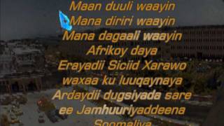 Hees wadani ah  Diidnaye ogow  lyrics [upl. by Nabalas]