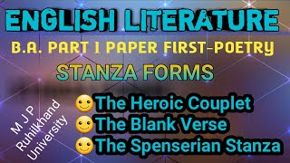 Stanza Forms  Spenserian stanza heroic couplet blank verseshivamrex [upl. by Stromberg]