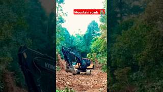 Mountain roads work 🤯💪trending shorts short construction viralvideo jcb excavator road [upl. by Tara]