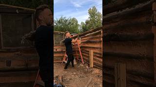 Dismantling a 250 Year Lincoln Log Cabin abandoned abandonedbuilding diy bushcraft abandoned [upl. by Seniag426]