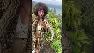 Woman Challenges Her Fear Of Snakes By Holding A MASSIVE Python [upl. by Dunseath]