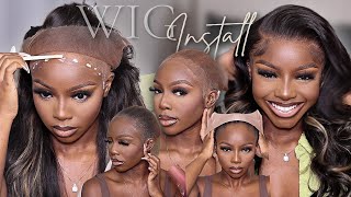 STEP BY STEP Easy Bald Cap Method  Frontal Wig Install For Beginners [upl. by Samtsirhc]