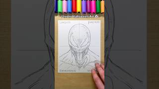 Drawing Venom 😈 Halloween Art 👻 venom3 art shorts [upl. by Doerrer]