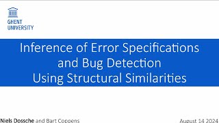 USENIX Security 24  Inference of Error Specifications and Bug Detection Using Structural [upl. by Jadda]