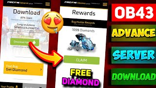 Diamond 1000 🔥 FF Advance Server OB 43 Download Link Kaise Karen Free Fire Advance Server [upl. by Comyns]