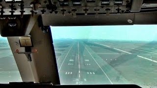 COCKPIT VIEW Boeing 747400 LANDING AbuDhabi [upl. by Hartman]