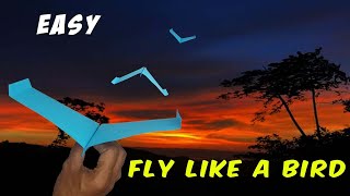 how to make a paper airplane fly like a bird  Easy Best Plane [upl. by Atined]