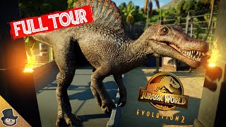 FULL PARK TOUR A Spooky Jursssic World Park  Jurassic World Evolution 2 [upl. by Nitsug598]