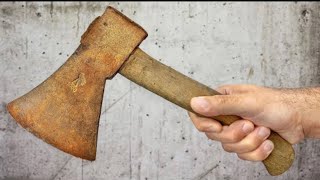 Old German quotHelko Werkquot Axe Restoration with Laminated Palm Swell Handle [upl. by Nnyladnarb]