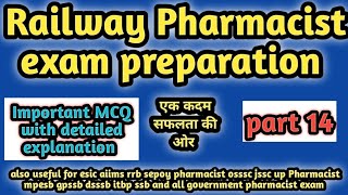 Railway pharmacist exam preparationrrbpreviousyearquestionpapersolutionpharmamcqossschsscesic [upl. by Aeniah]