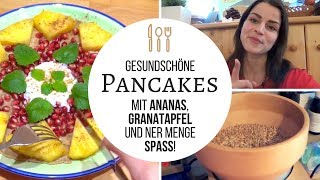 Pfannkuchen mit Ananas Granatapfel und ner Menge Spaß  Frisches Vollkorn mit Komo Getreidemühle [upl. by Hunley]