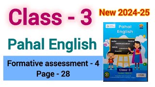 Class 3 pahal english formative assessment 4 Page 28 kaksha 3 English karyapustika 202425 [upl. by Nalyak]