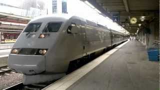 Double Set X2000 Departing Stockholm Central Station [upl. by Watkin344]