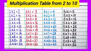 table from 2 to 10  2 se lekar 10 tak table  table 210 in English [upl. by Carmelia508]