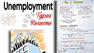 UnemploymentTypes amp Reasons  Indian Economy  Handwritten notes  Lec47  An Aspirant [upl. by Anad36]