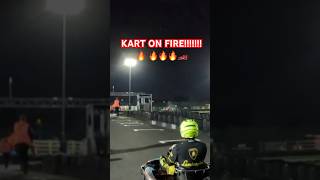 Kart catches fire on track automobile rentalkart kartingdrive gokarting daytona onfire [upl. by Enylodnewg500]