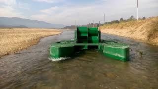 Hydrokinetic Floating Water Wheel in Shallow River [upl. by Netsirc435]