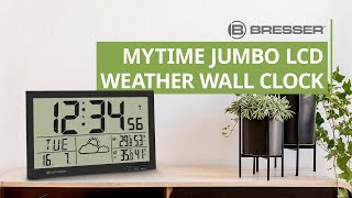 BRESSER MyTime Jumbo LCD Weather Wall Clock [upl. by Namrak]