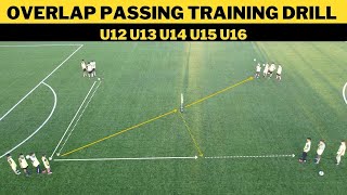 Overlap Passing FootballSoccer Training Drill  U12  U16 [upl. by Etteragram528]