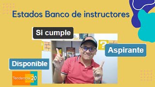 Que significan los estados de aspirante disponible y otros en el banco de instructores Sena [upl. by Allrud754]