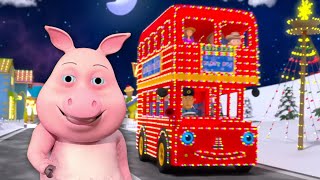 Wheels On The Bus Go Round and Round Christmas Vehicle Songs for Kids [upl. by Trixie421]