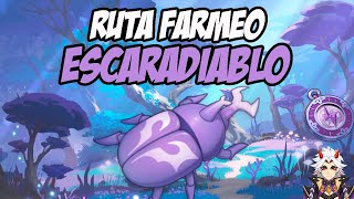 RUTA DE FARMEO ESCARADIABLOSONI ESCARABAJO  Genshin Impact Español [upl. by Olrac]